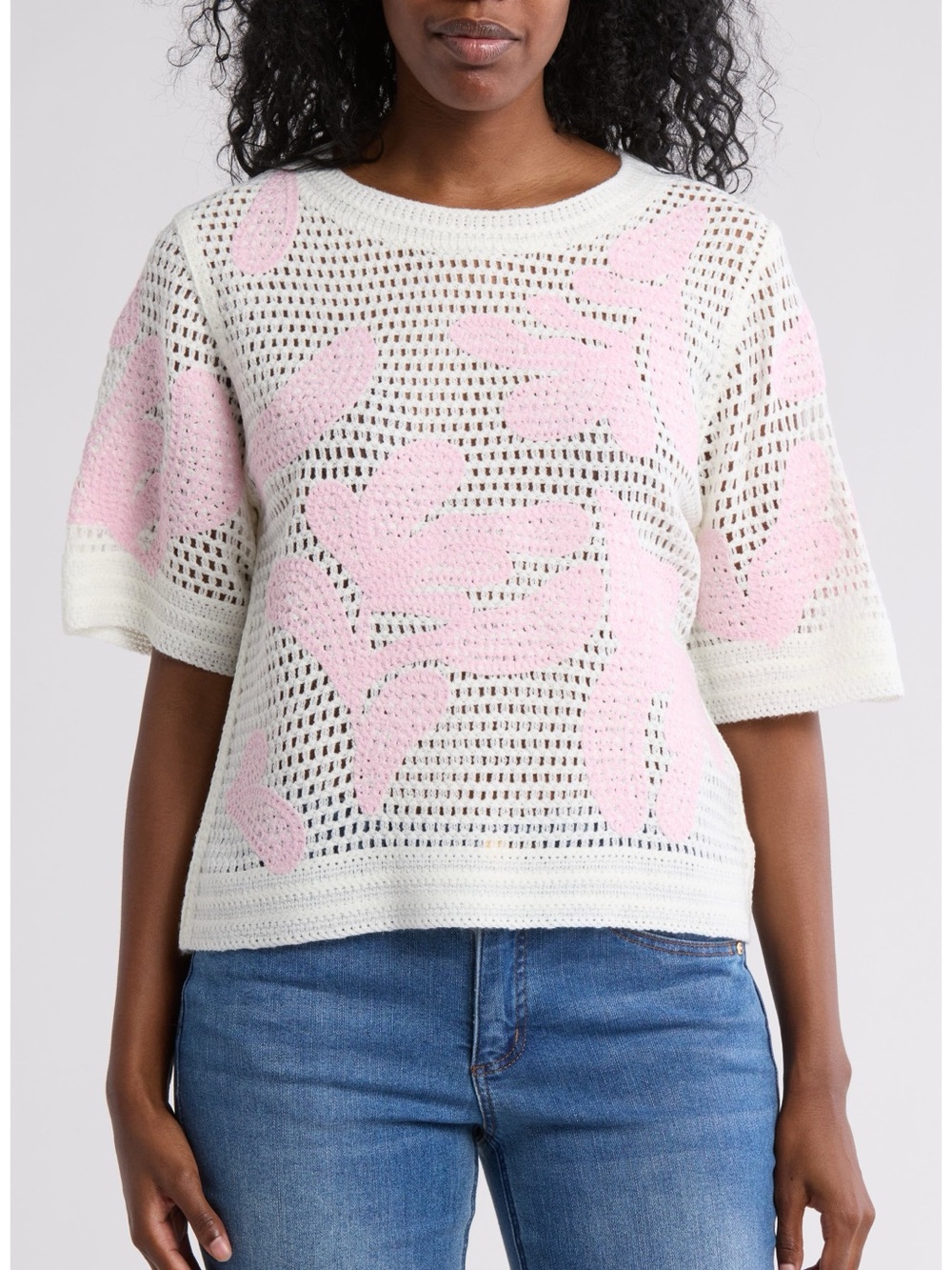GEMMA + JANE Open Knit Sweater, Size Medium